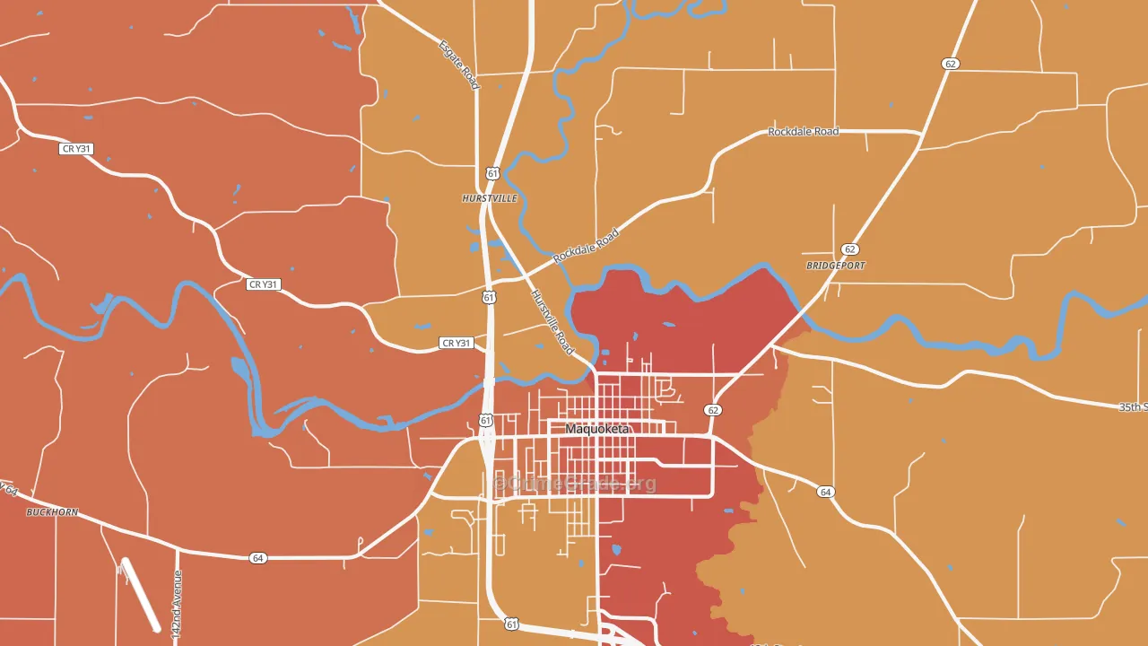 Hurstville, IA Map of Murder Rates