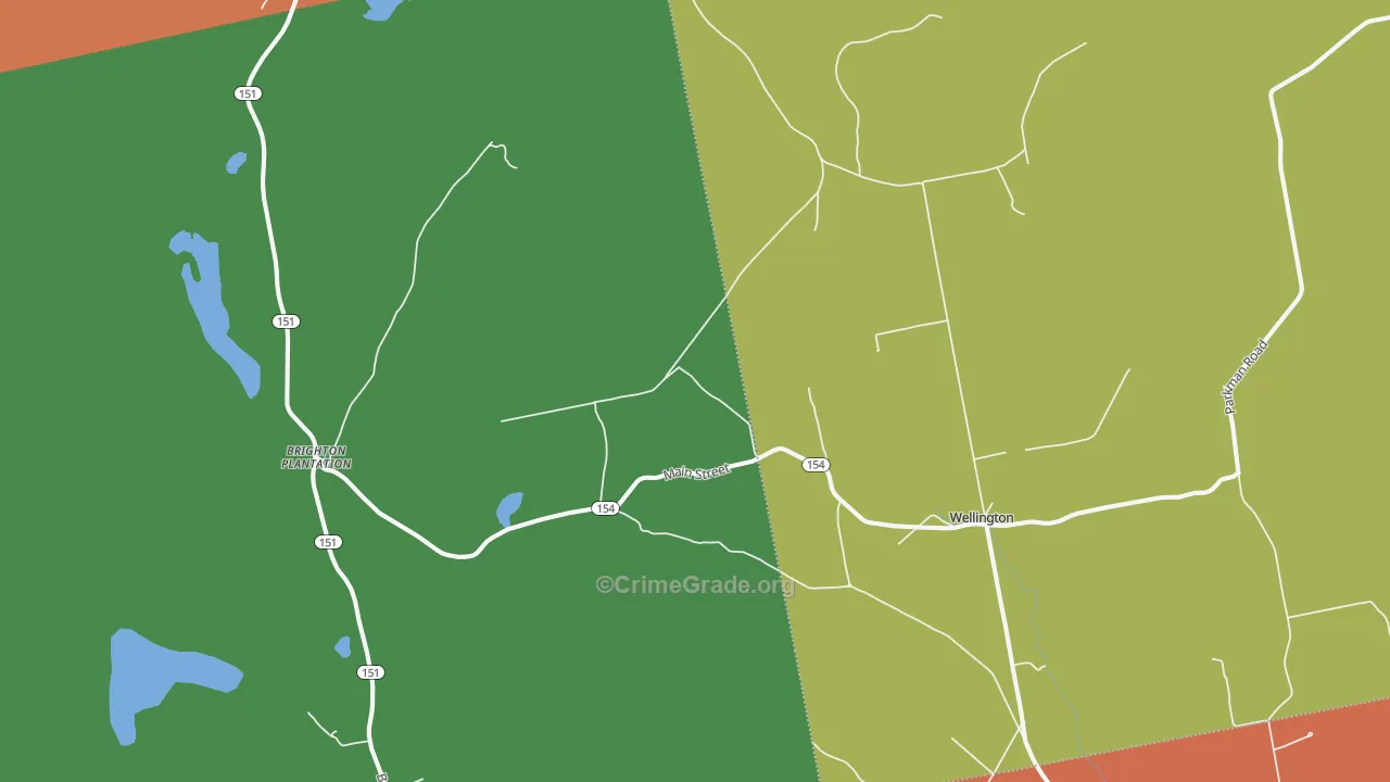 Hutchins Corner, ME Map of Murder Rates