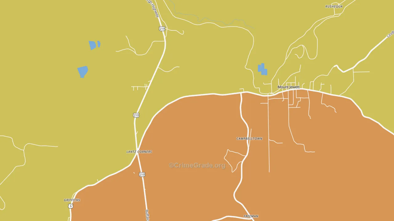 Hutchins, PA Map of Murder Rates