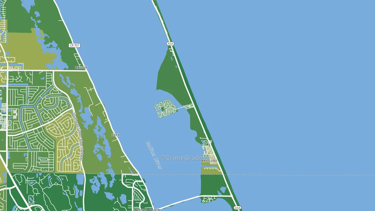 Hutchinson Island South, FL Map of Murder Rates