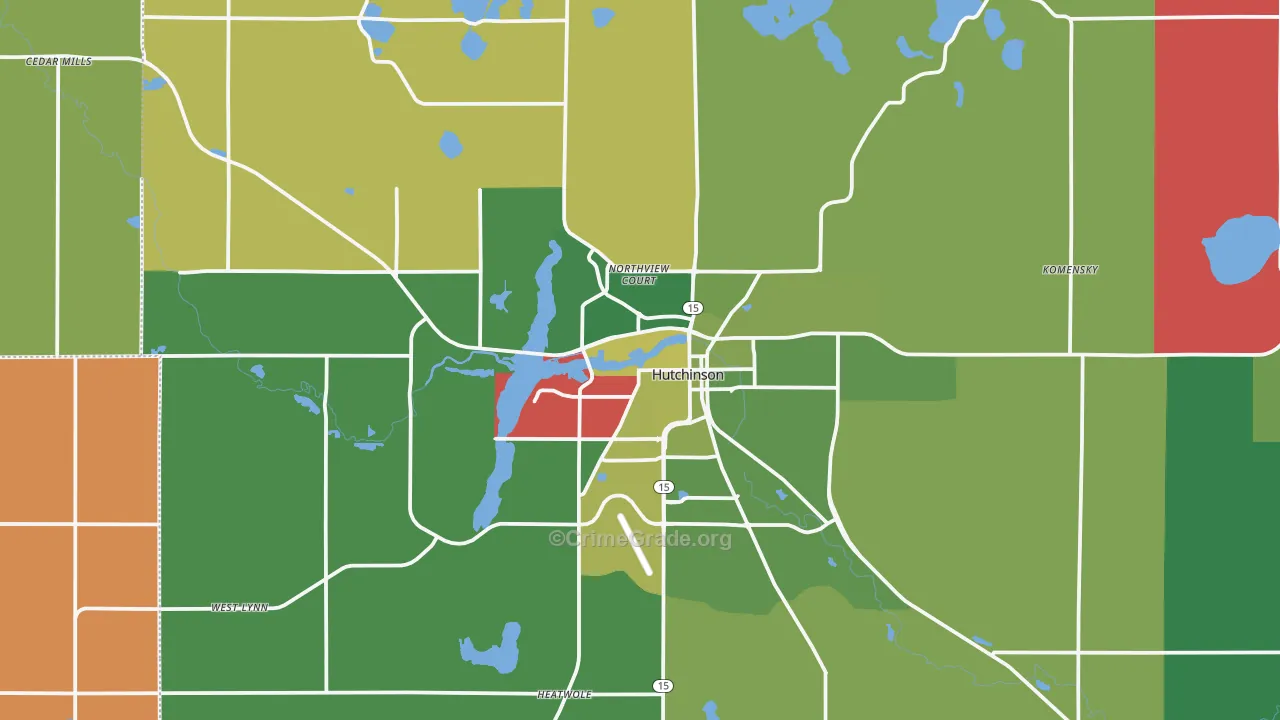 Hutchinson, MN Map of Murder Rates