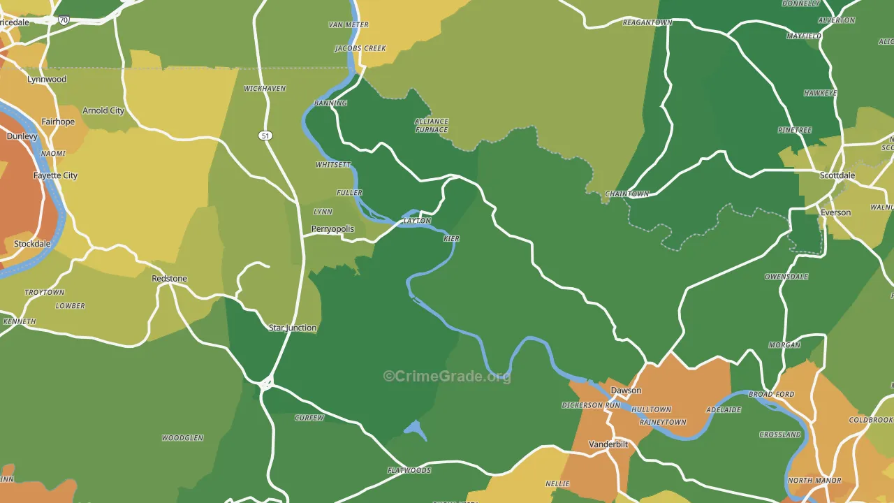Hutchinson, PA Map of Murder Rates