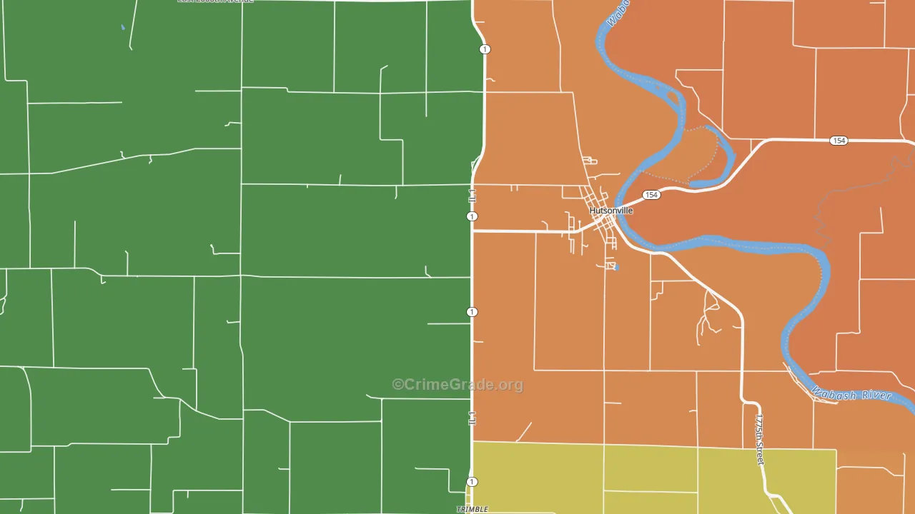 Hutsonville, IL Map of Murder Rates