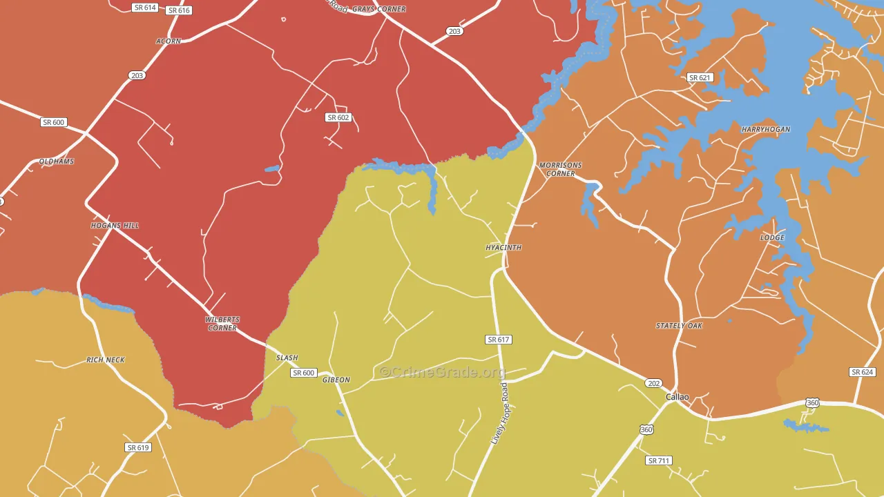Hyacinth, VA Map of Murder Rates