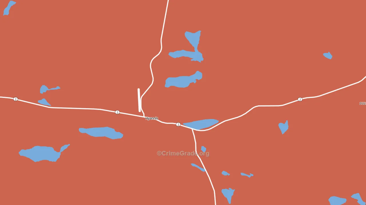 Hyannis, NE Map of Murder Rates