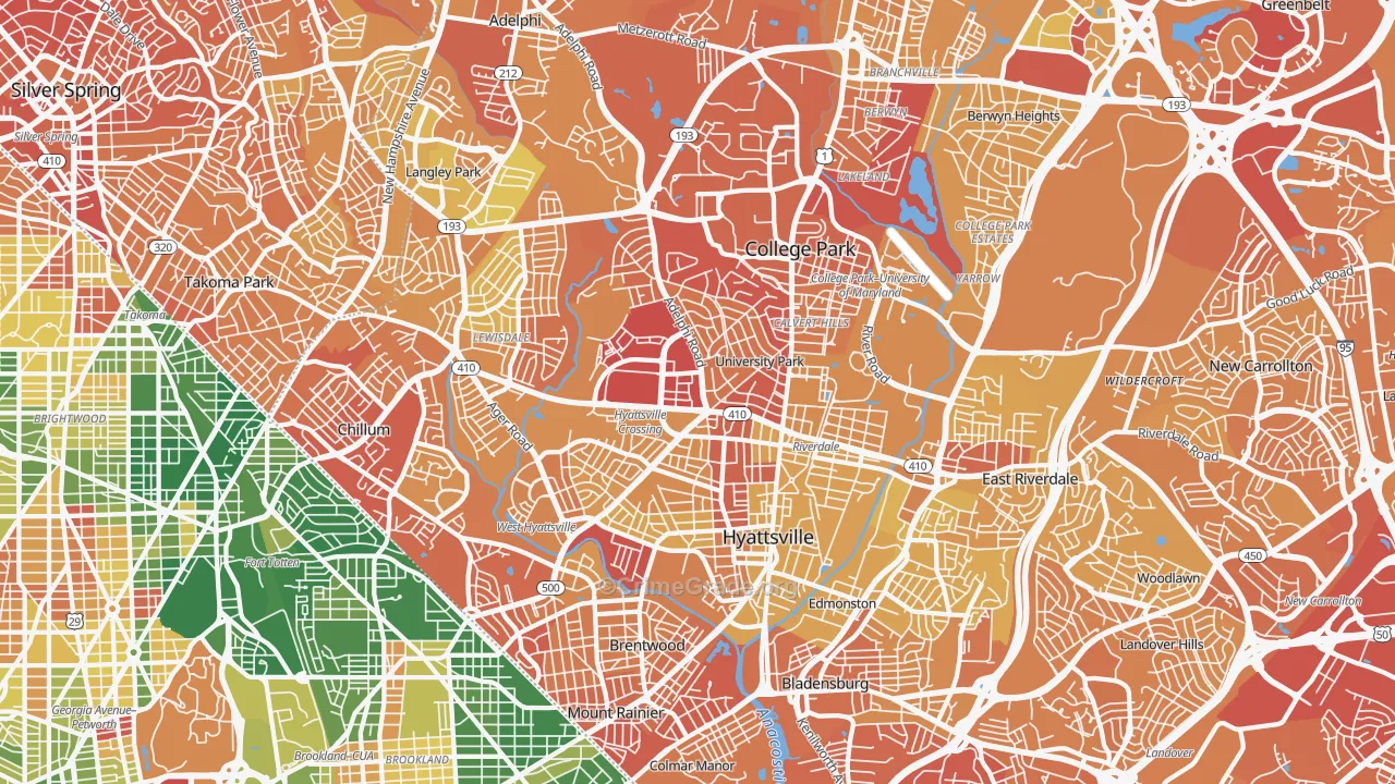 Hyattsville, MD Map of Murder Rates