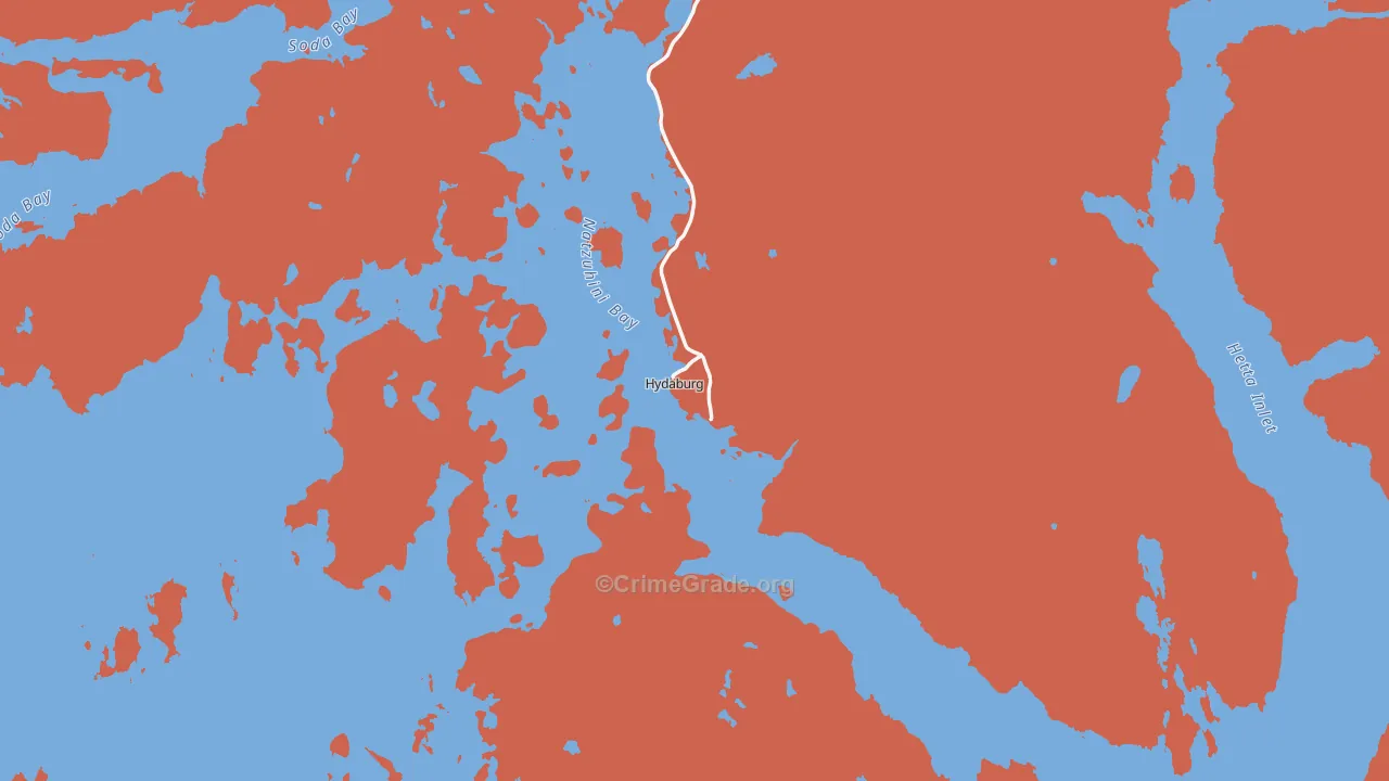 Hydaburg, AK Map of Murder Rates