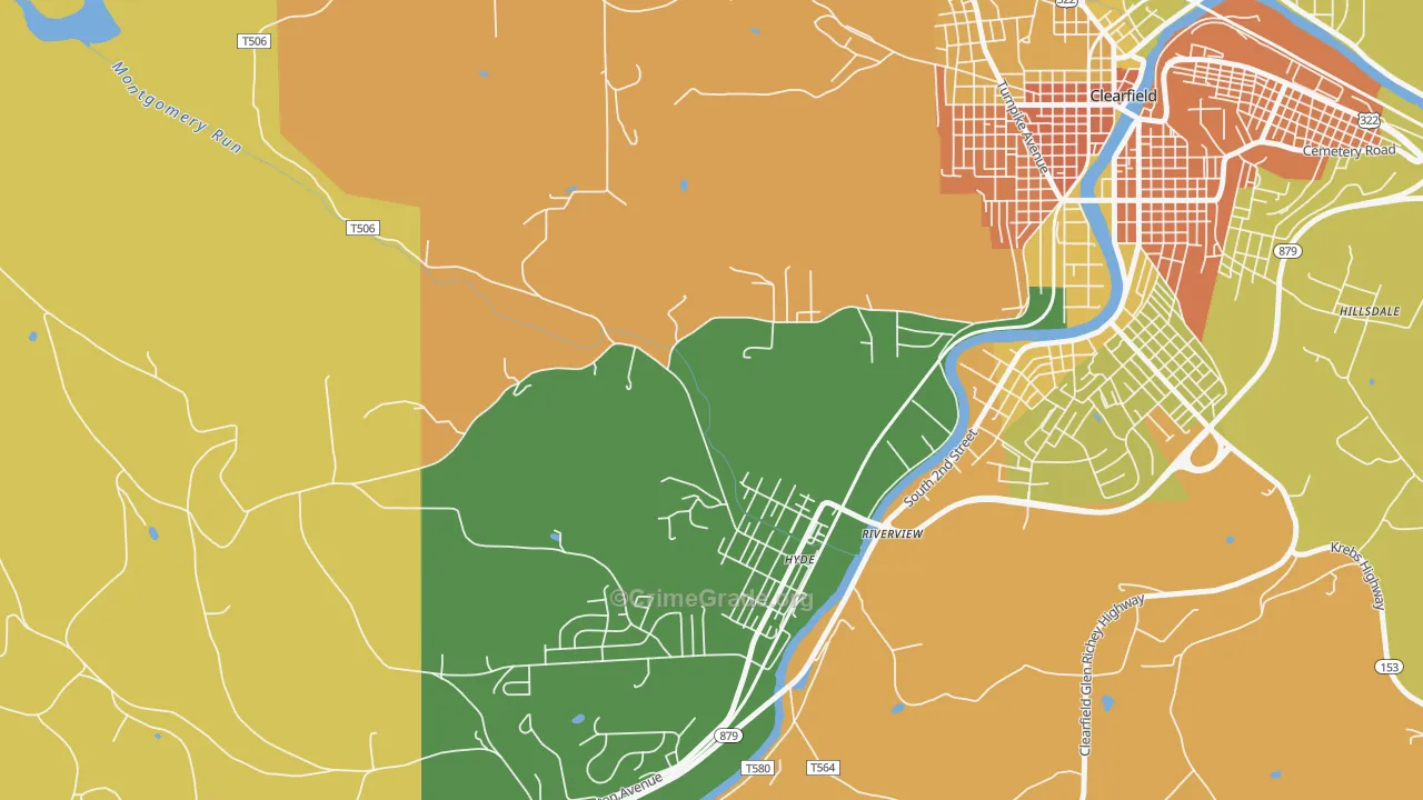 Hyde, PA Map of Murder Rates