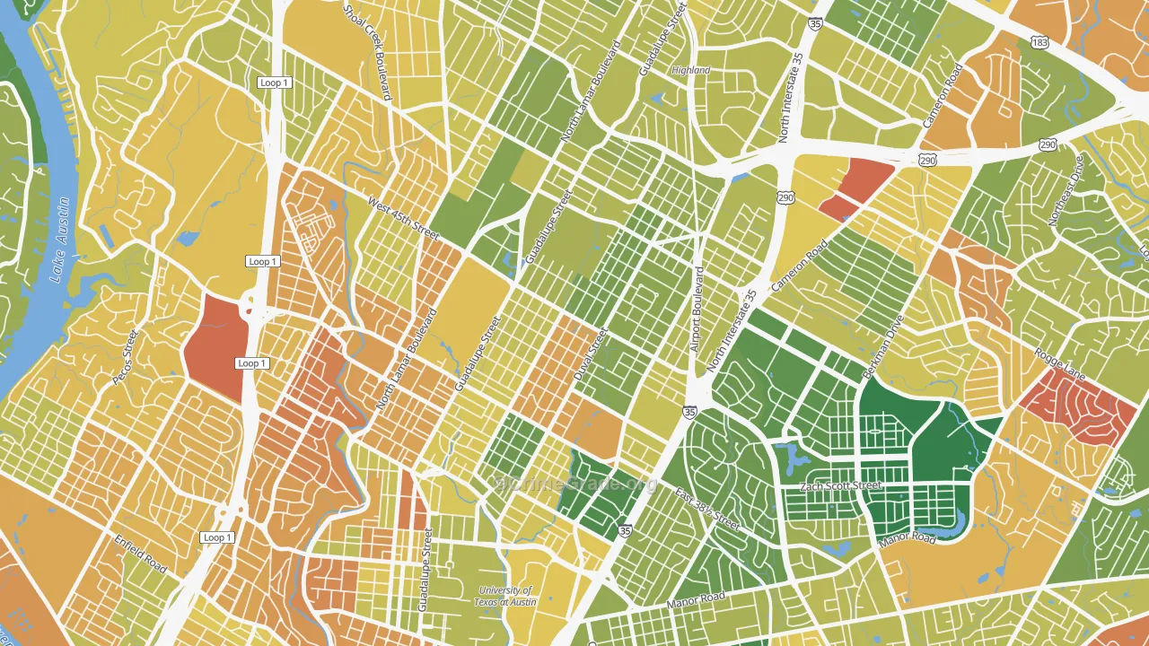 Hyde Park, Austin, TX Map of Murder Rates