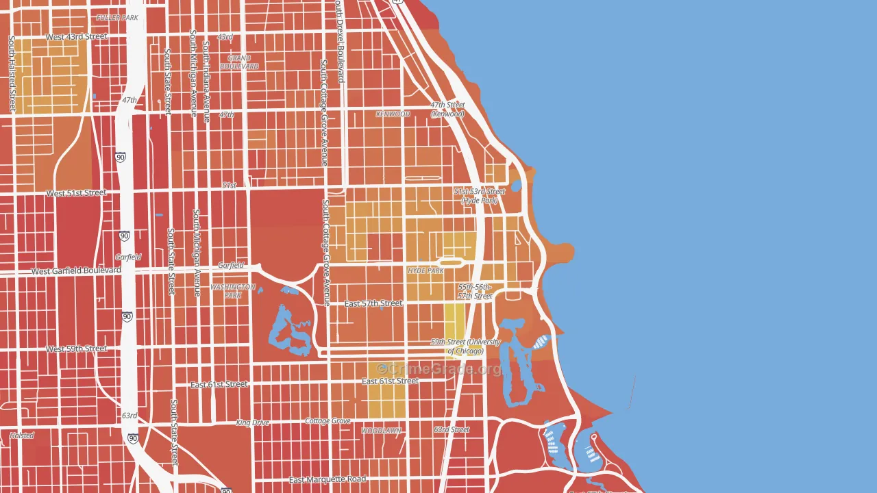 Hyde Park, Chicago, IL Map of Murder Rates