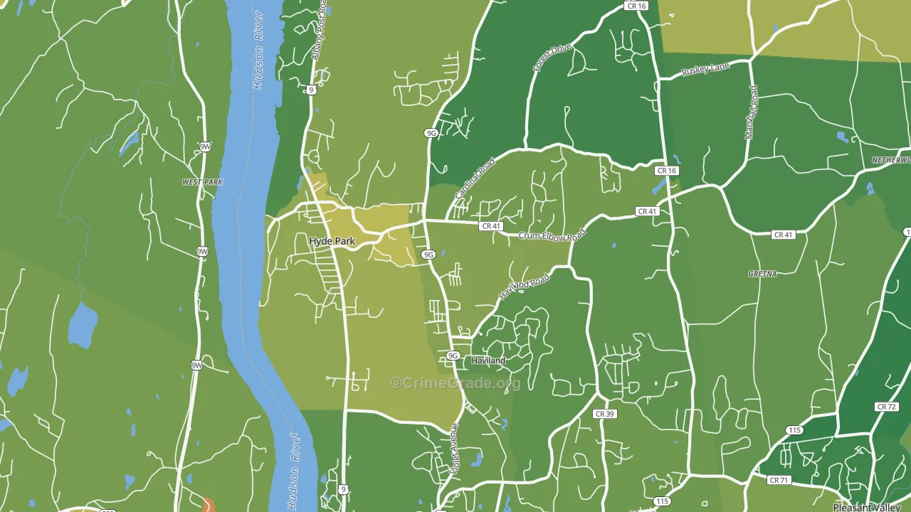 Hyde Park, NY Map of Murder Rates
