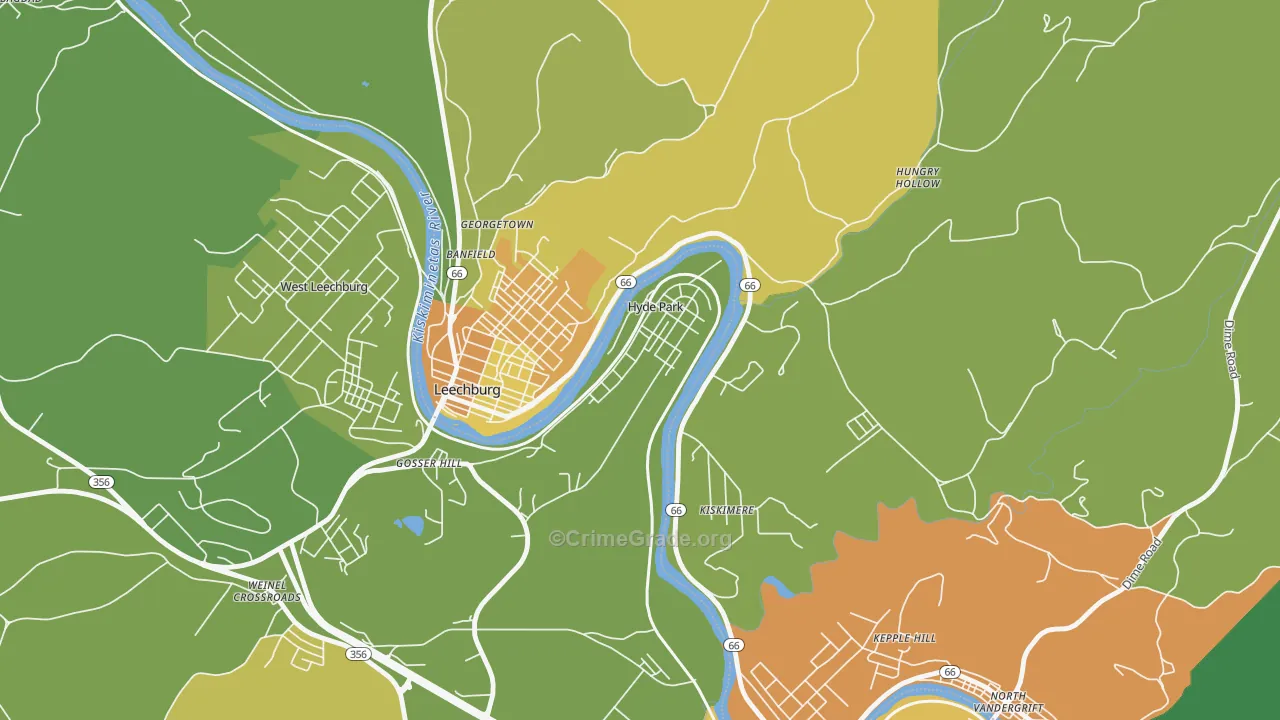 Hyde Park, PA Map of Murder Rates