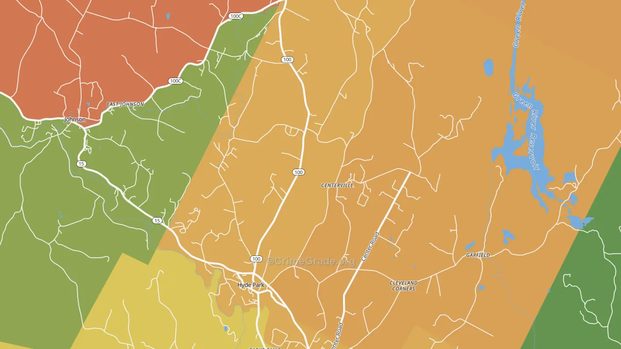 Hyde Park, VT Map of Murder Rates