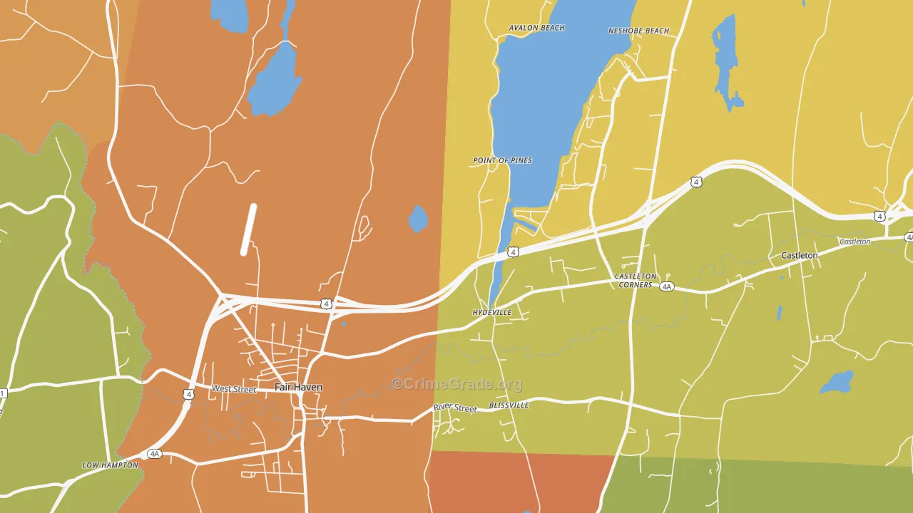 Hydeville, VT Map of Murder Rates