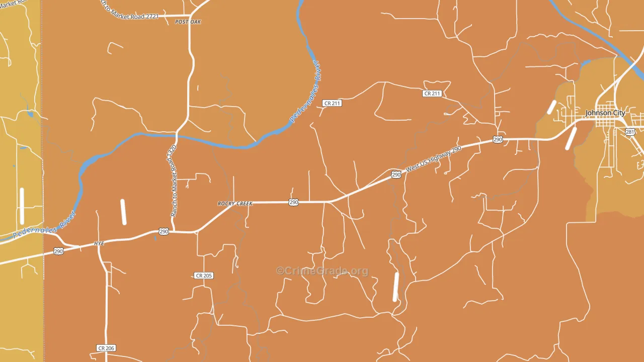 Hye, TX Map of Murder Rates