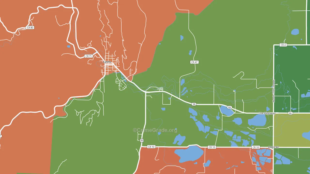 Hygiene, CO Map of Murder Rates