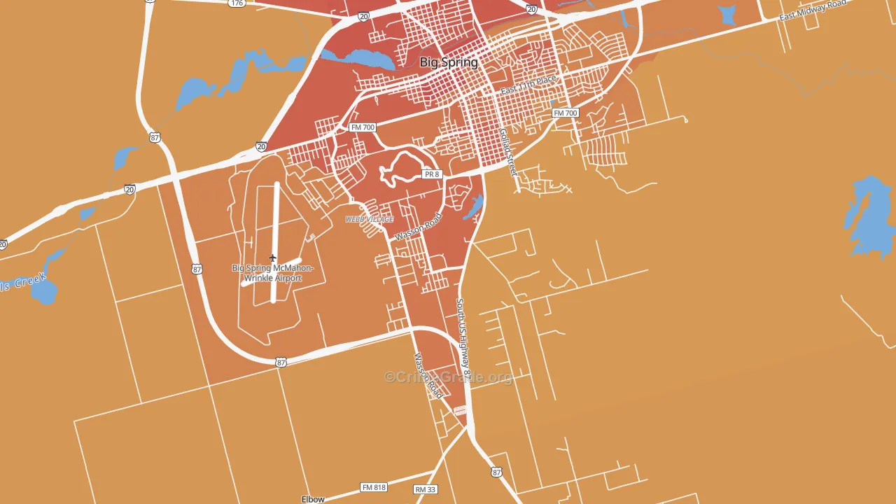 Hyman, TX Map of Murder Rates