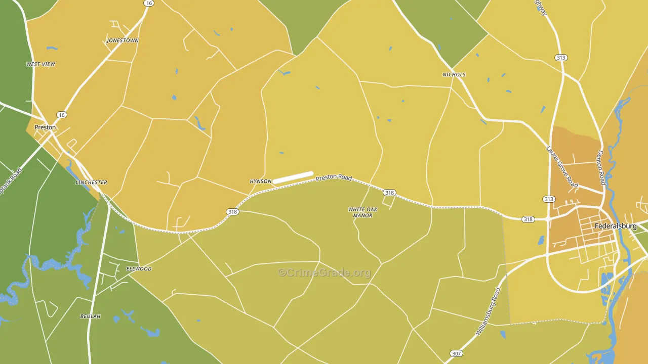 Hynson, MD Map of Murder Rates