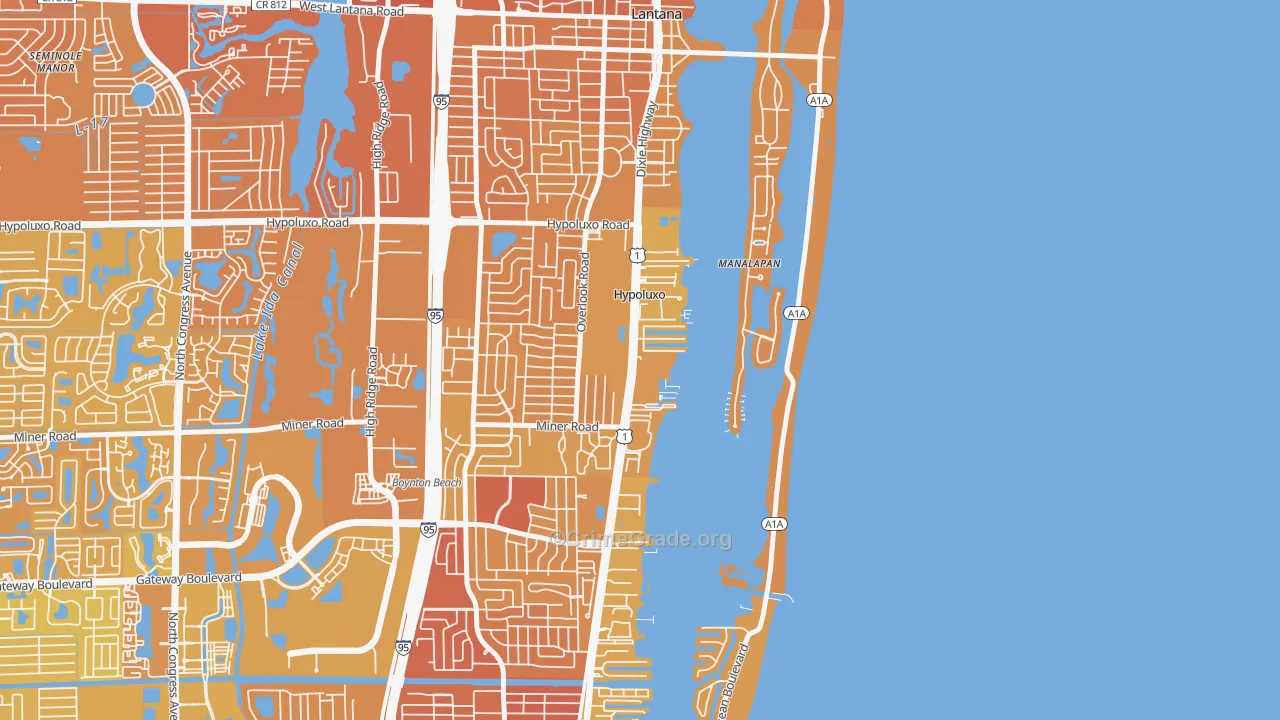 Hypoluxo, FL Map of Murder Rates