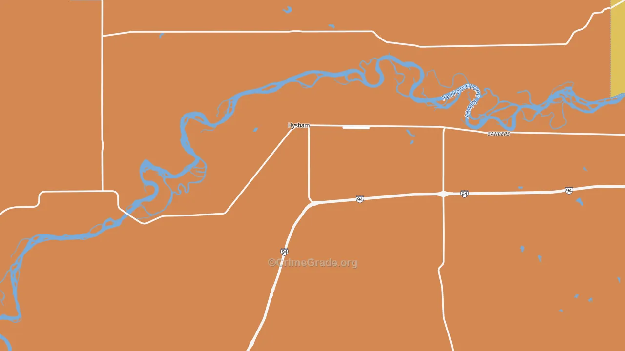 Hysham, MT Map of Murder Rates
