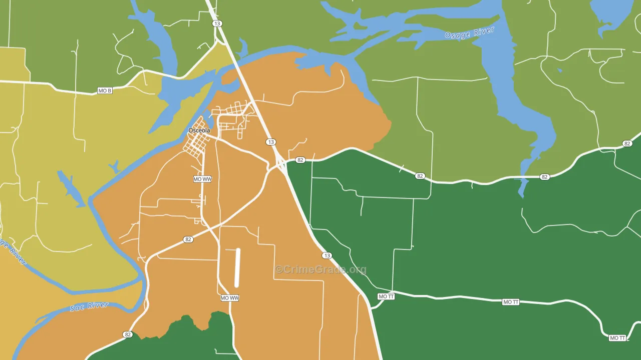 Iconium, MO Map of Murder Rates