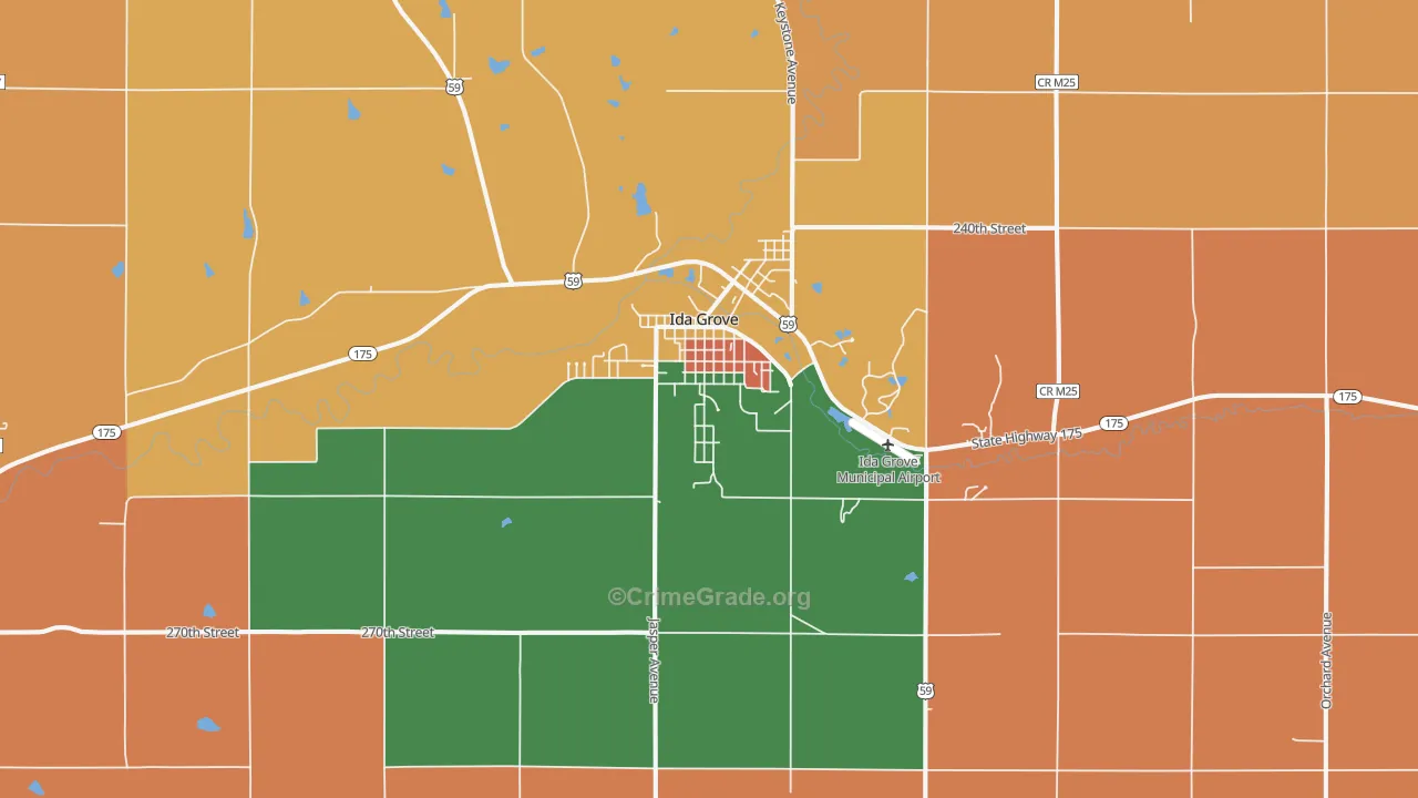 Ida Grove, IA Map of Murder Rates