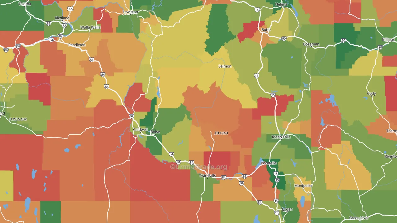 Idaho Map of Murder Rates