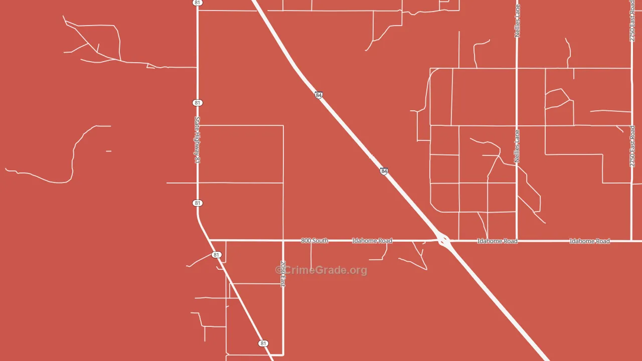Idahome, ID Map of Murder Rates
