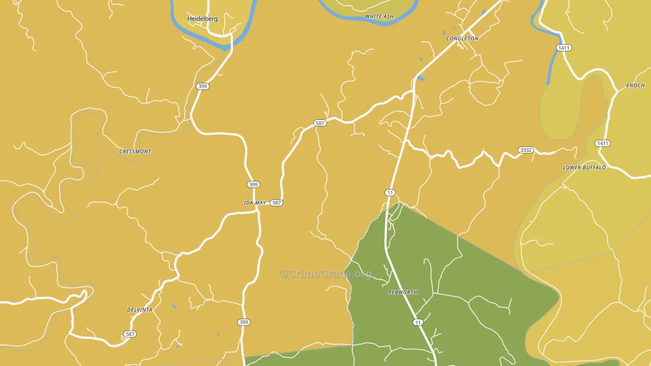Idamay, KY Map of Murder Rates