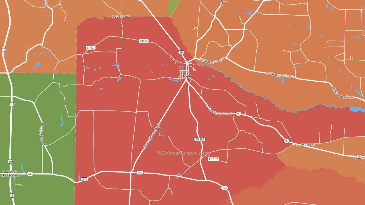 Ideal, GA Map of Murder Rates