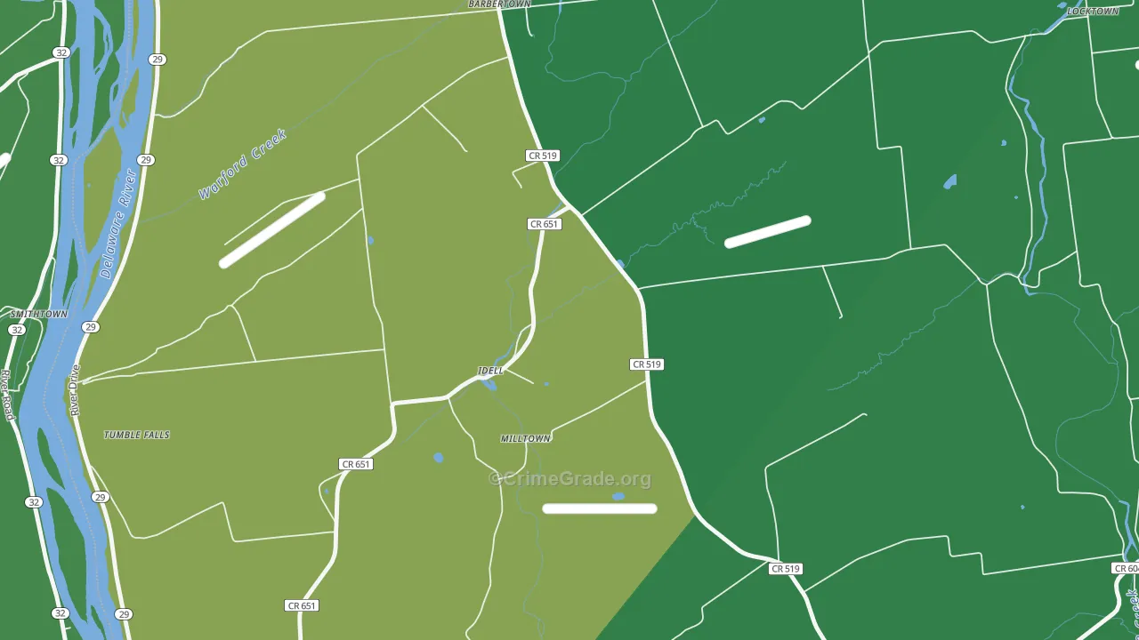 Idell, NJ Map of Murder Rates