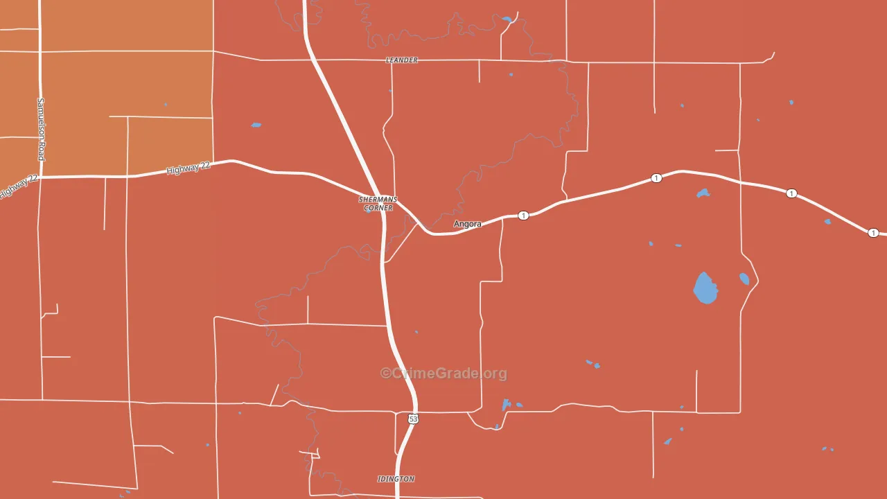 Idington, MN Map of Murder Rates