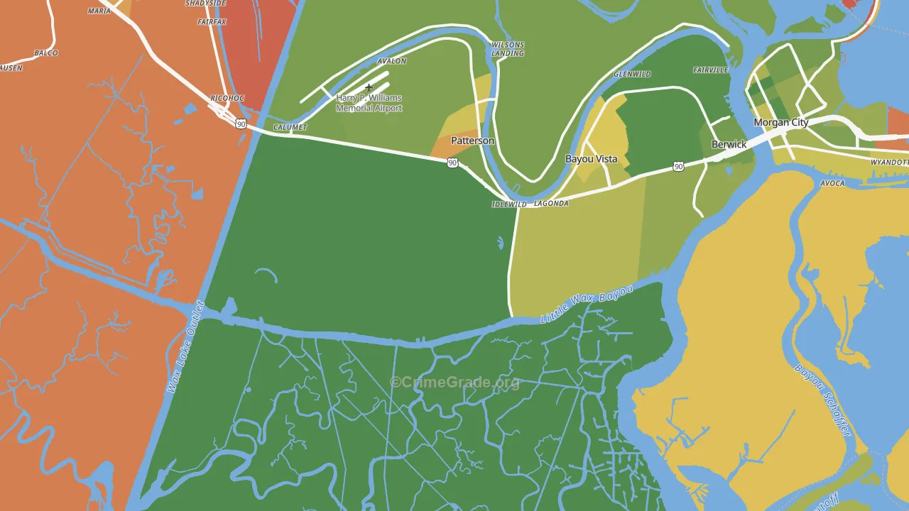 Idlewild, LA Map of Murder Rates
