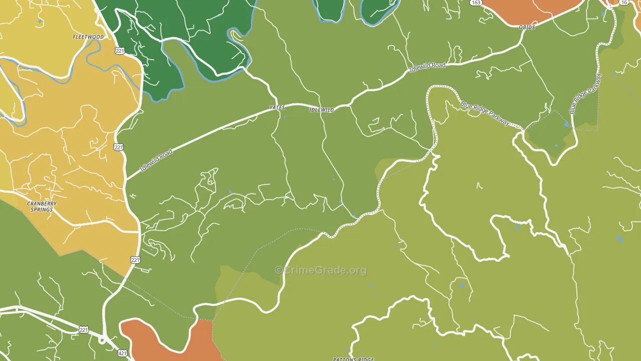 Idlewild, NC Map of Murder Rates