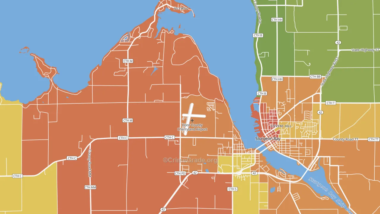 Idlewild, WI Map of Murder Rates