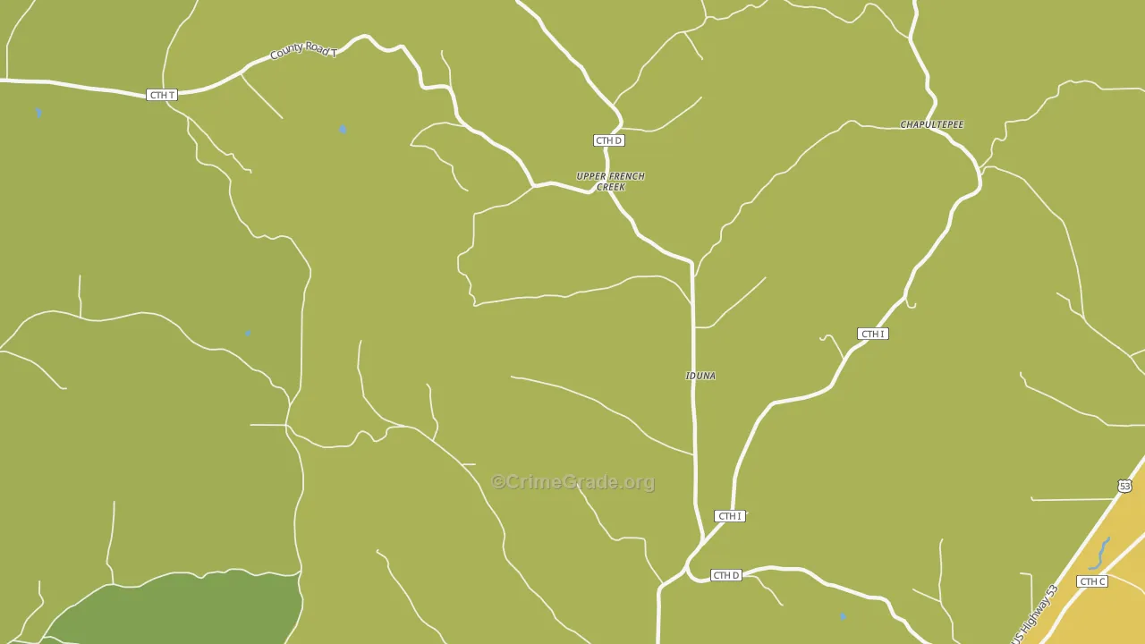 Iduna, WI Map of Murder Rates
