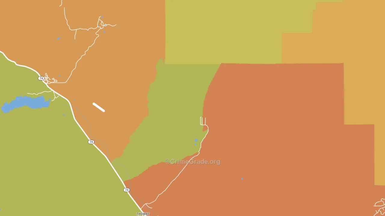 Idyllwild, CA Map of Murder Rates