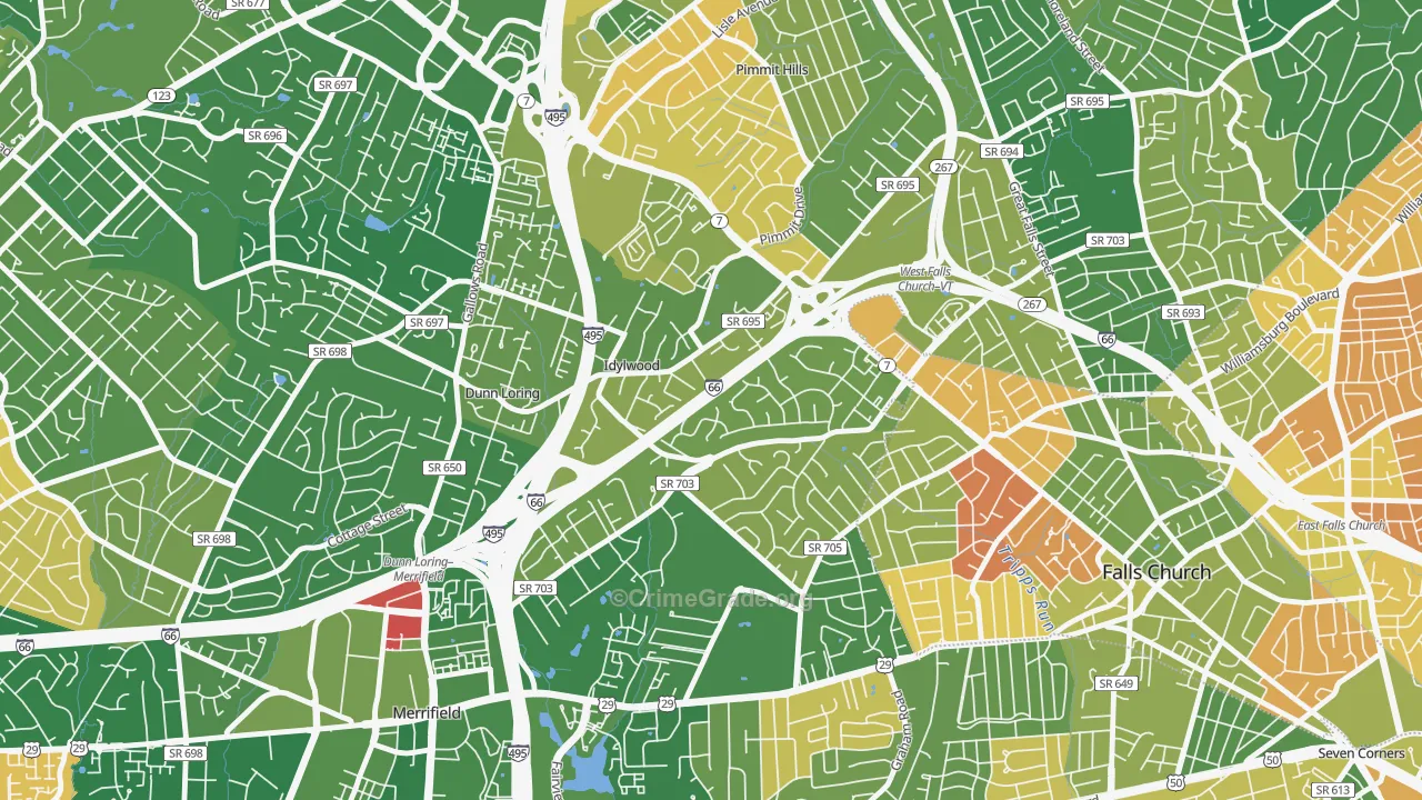 Idylwood, VA Map of Murder Rates