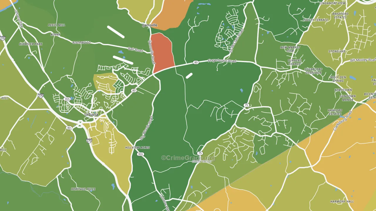 Ijamsville, MD Map of Murder Rates