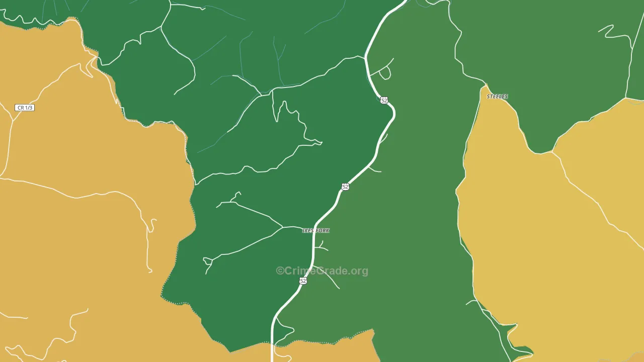 Ikes Fork, WV Map of Murder Rates