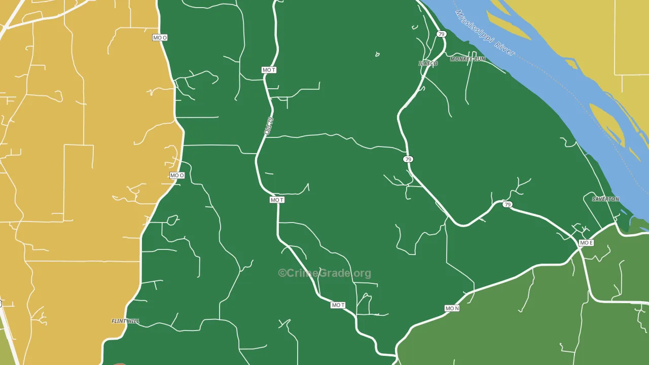 Ilasco, MO Map of Murder Rates
