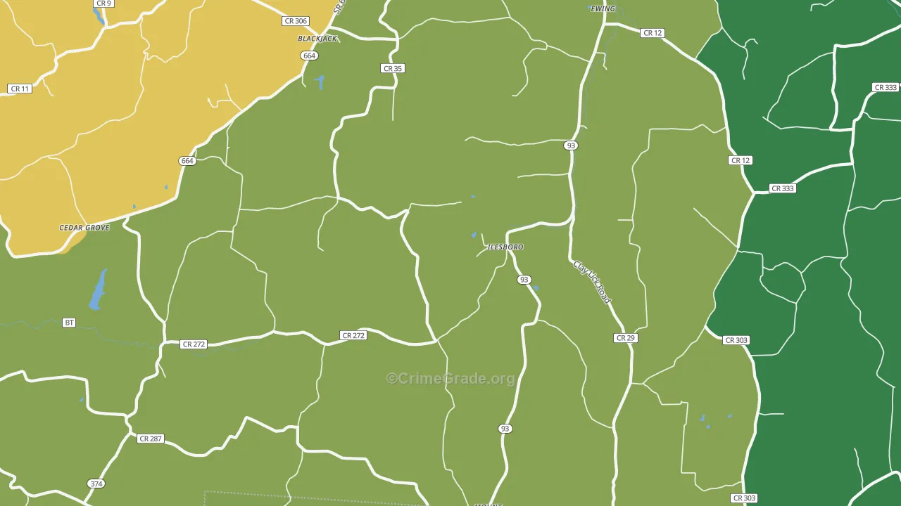 Ilesboro, OH Map of Murder Rates