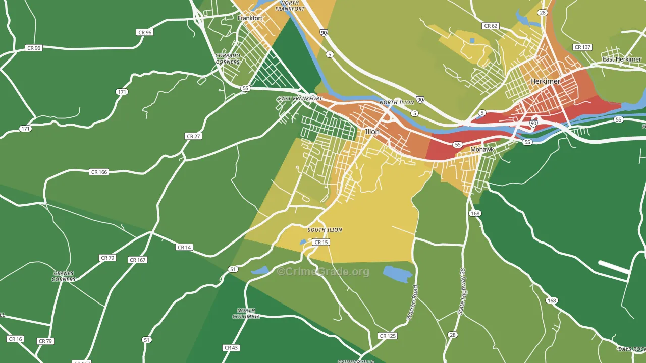 Ilion, NY Map of Murder Rates