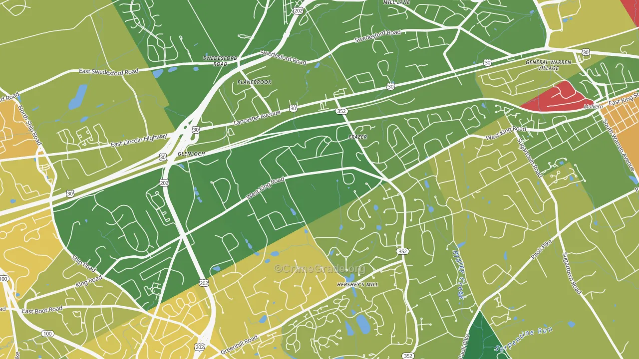 Immaculata, PA Map of Murder Rates