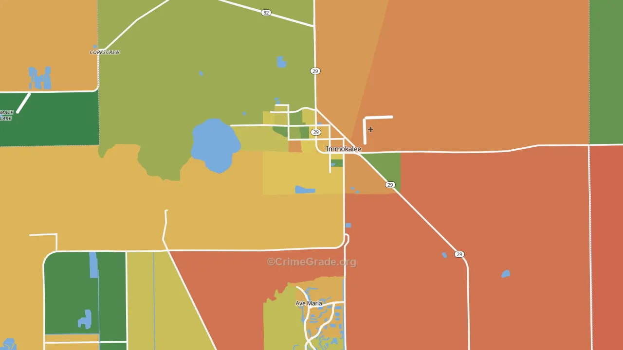 Immokalee, FL Map of Murder Rates