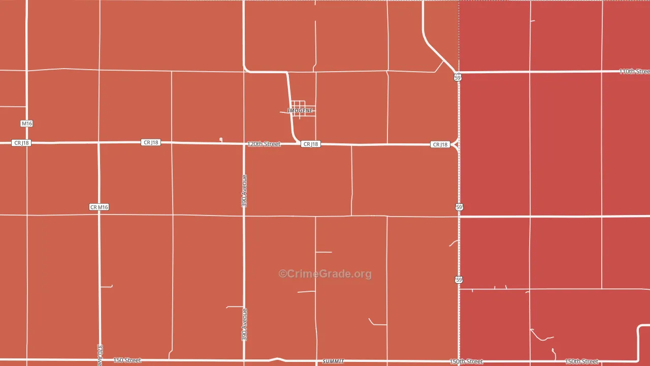 Imogene, IA Map of Murder Rates
