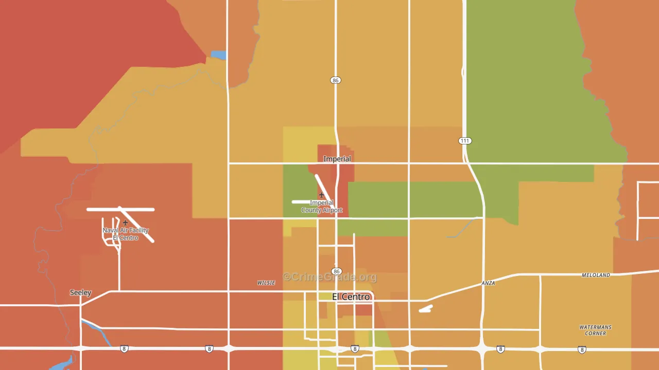 Imperial, CA Map of Murder Rates
