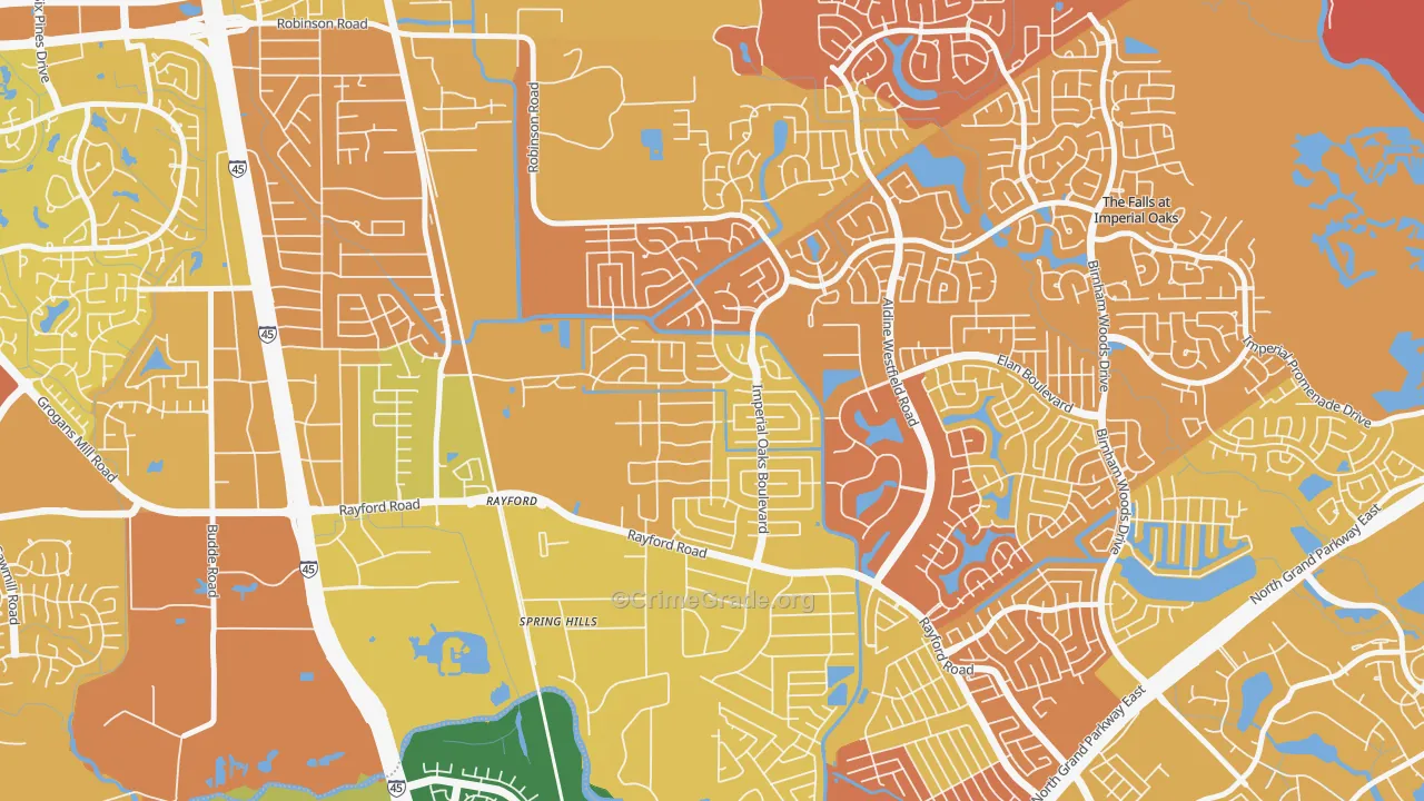 Imperial Oaks, Spring, TX Map of Murder Rates