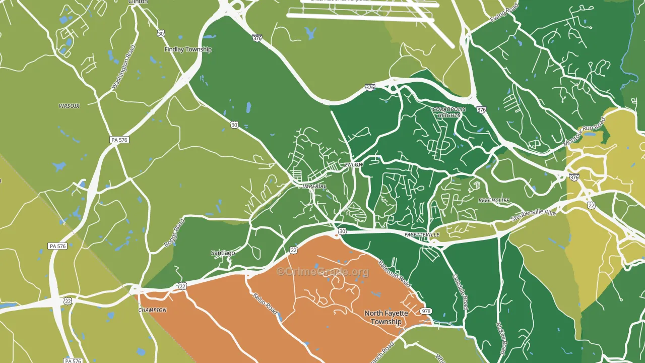 Imperial, PA Map of Murder Rates