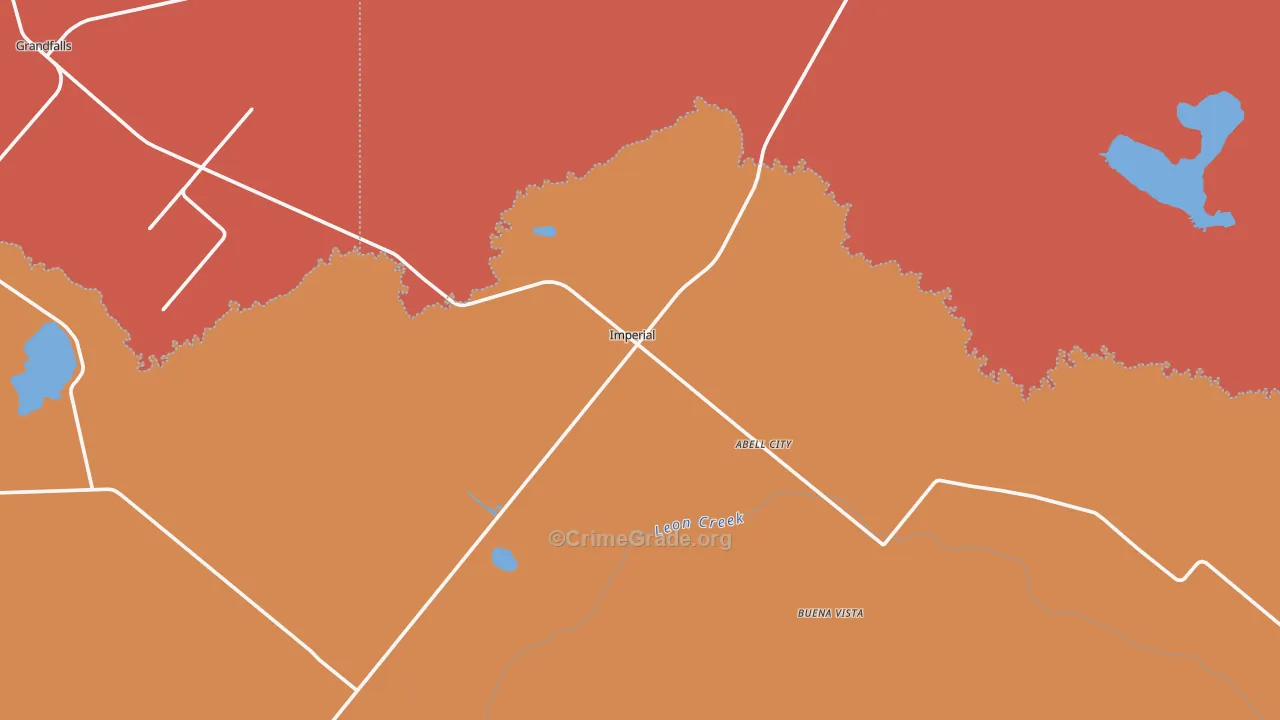 Imperial, TX Map of Murder Rates